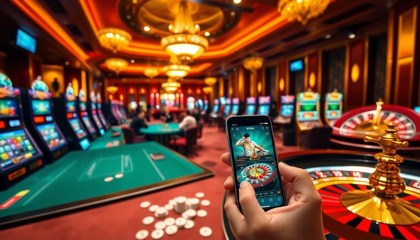 Kwin users enjoying high stakes gaming at an upscale casino with vibrant slot machines.