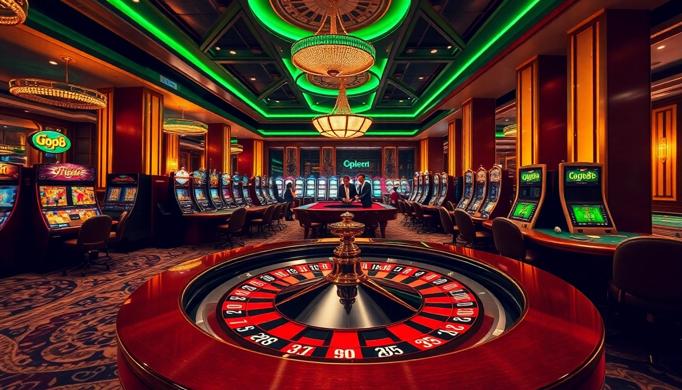 Experience high-stakes gambling at go8 tables with players strategizing their wins in a luxury casino.