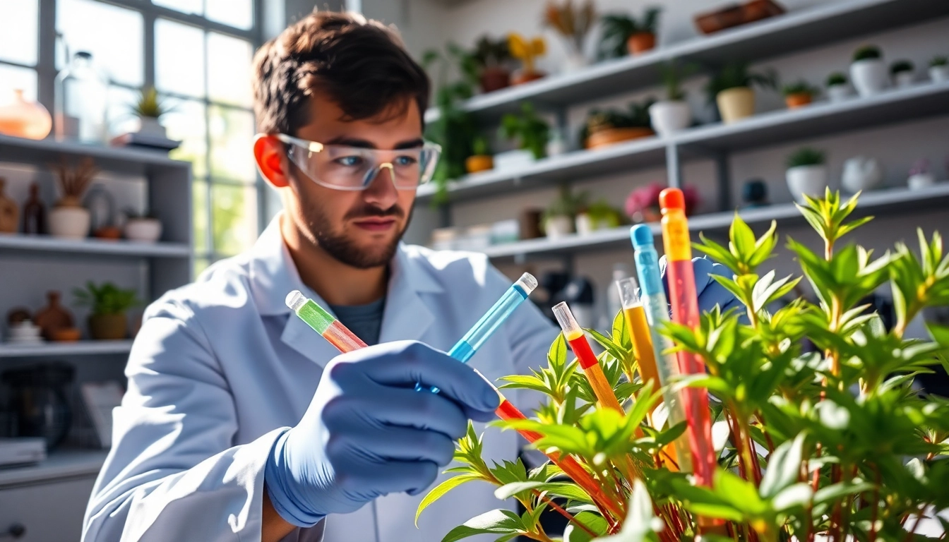 Learn how to get dmt with botanical extraction techniques in a vibrant laboratory setting.