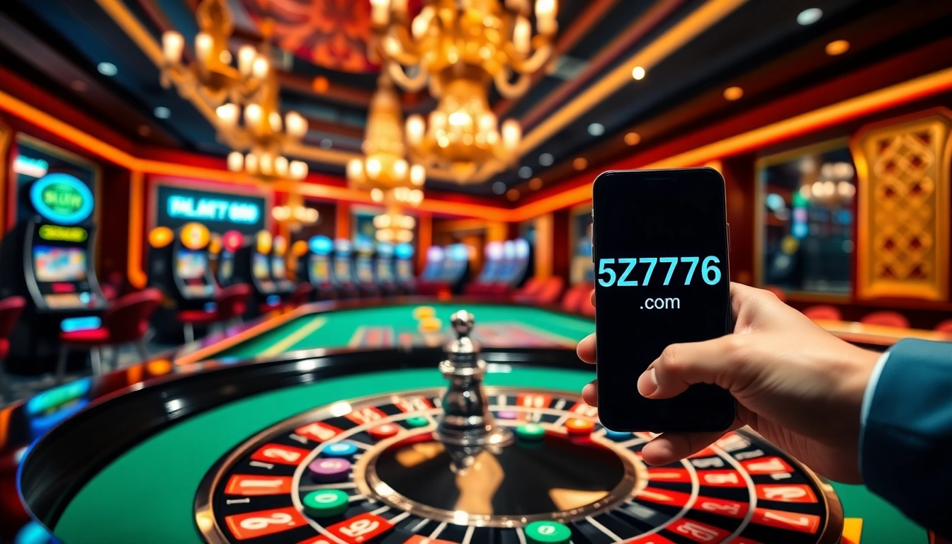 A player placing a bet at a vibrant roulette table, highlighting the excitement of 5z7776 com online gaming.