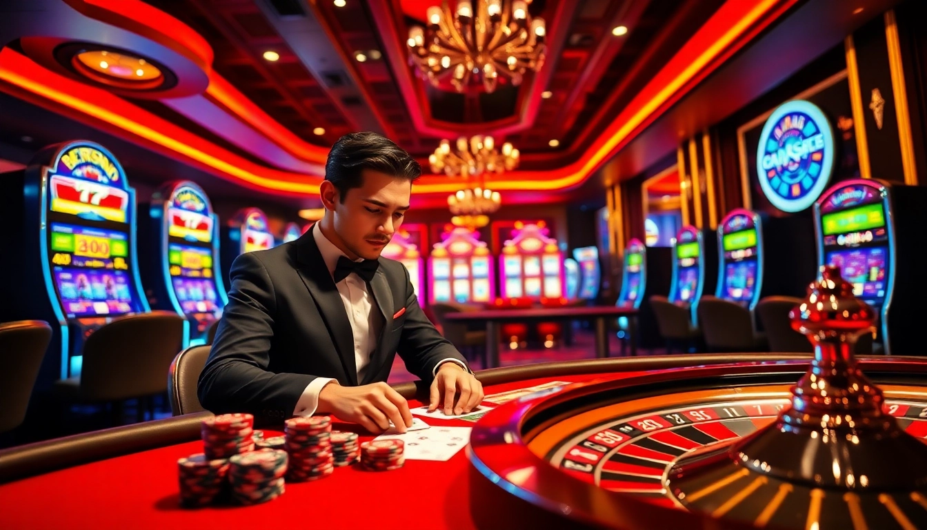 Engage in thrilling gameplay at a baccarat table showcasing game win79 casino excitement.