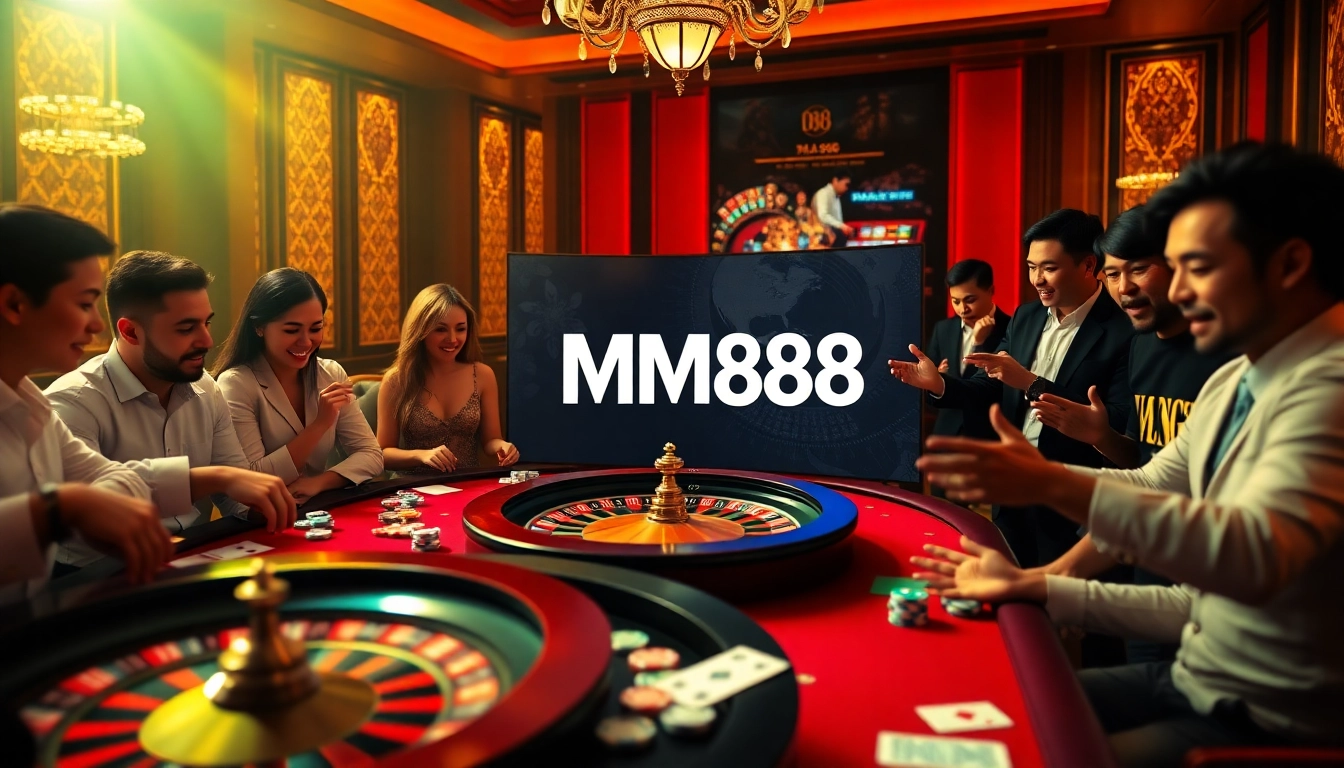 Exciting moment at MM88 casino table with players enjoying high-stakes gambling.