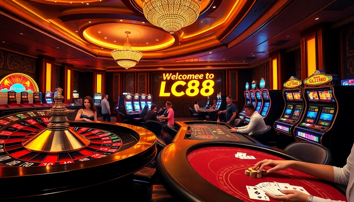 Experience the thrill of gambling at Nhà Cái LC88, featuring vibrant casino tables and exciting gameplay.