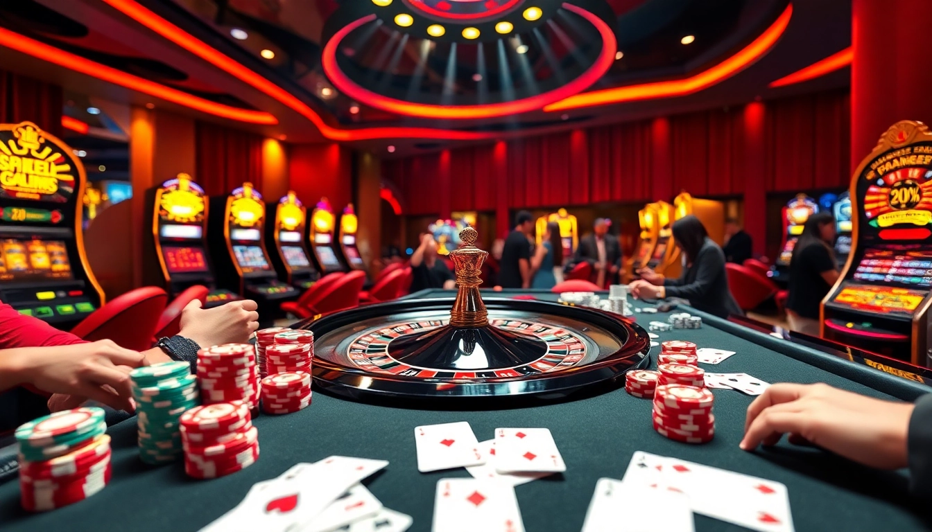 Experience the thrill of CM88 gaming in a luxurious casino atmosphere featuring poker chips and a roulette wheel.