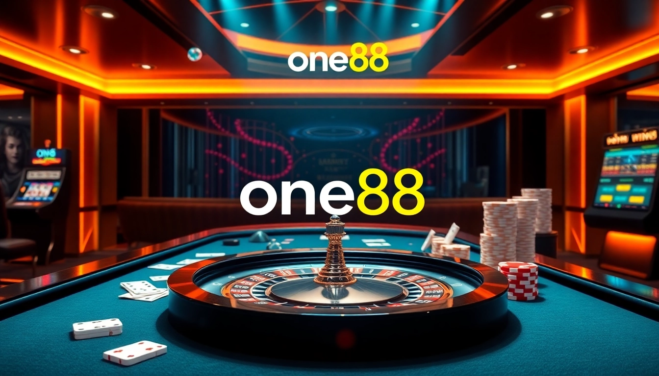 Engaging online gambling scene with vibrant visuals representing one88 casino experience.