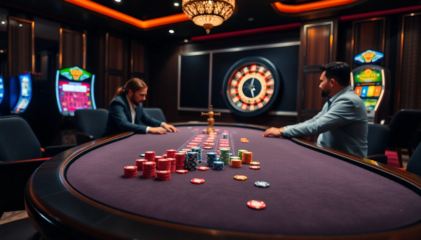 TV88 players enjoy an exhilarating poker game in a luxurious casino setting.