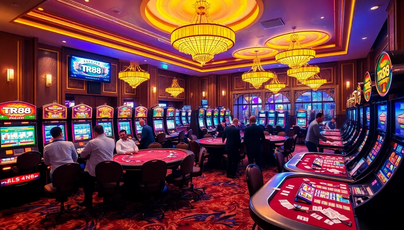Experience the thrill of TR88 as players engage at high-stakes casino tables.,