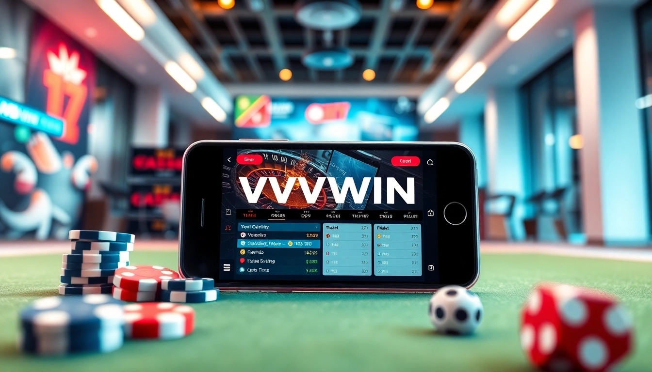 Explore the vibrant VVVWIN app interface on a smartphone, showcasing exciting online gambling options at vvvwin88.live.