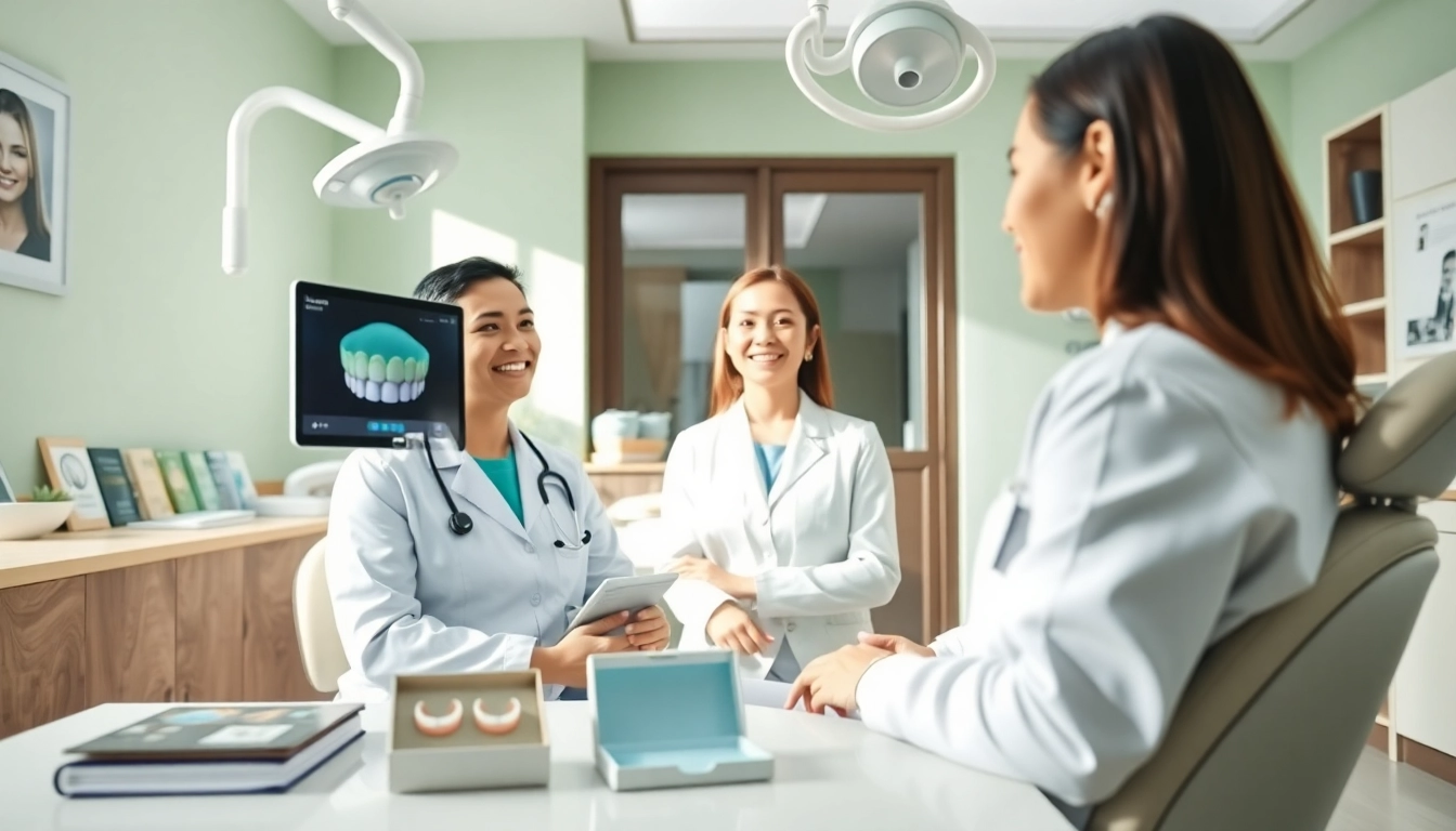 Dental clinic consultation on スマイルモア矯正 口コミ with a friendly orthodontist and patient