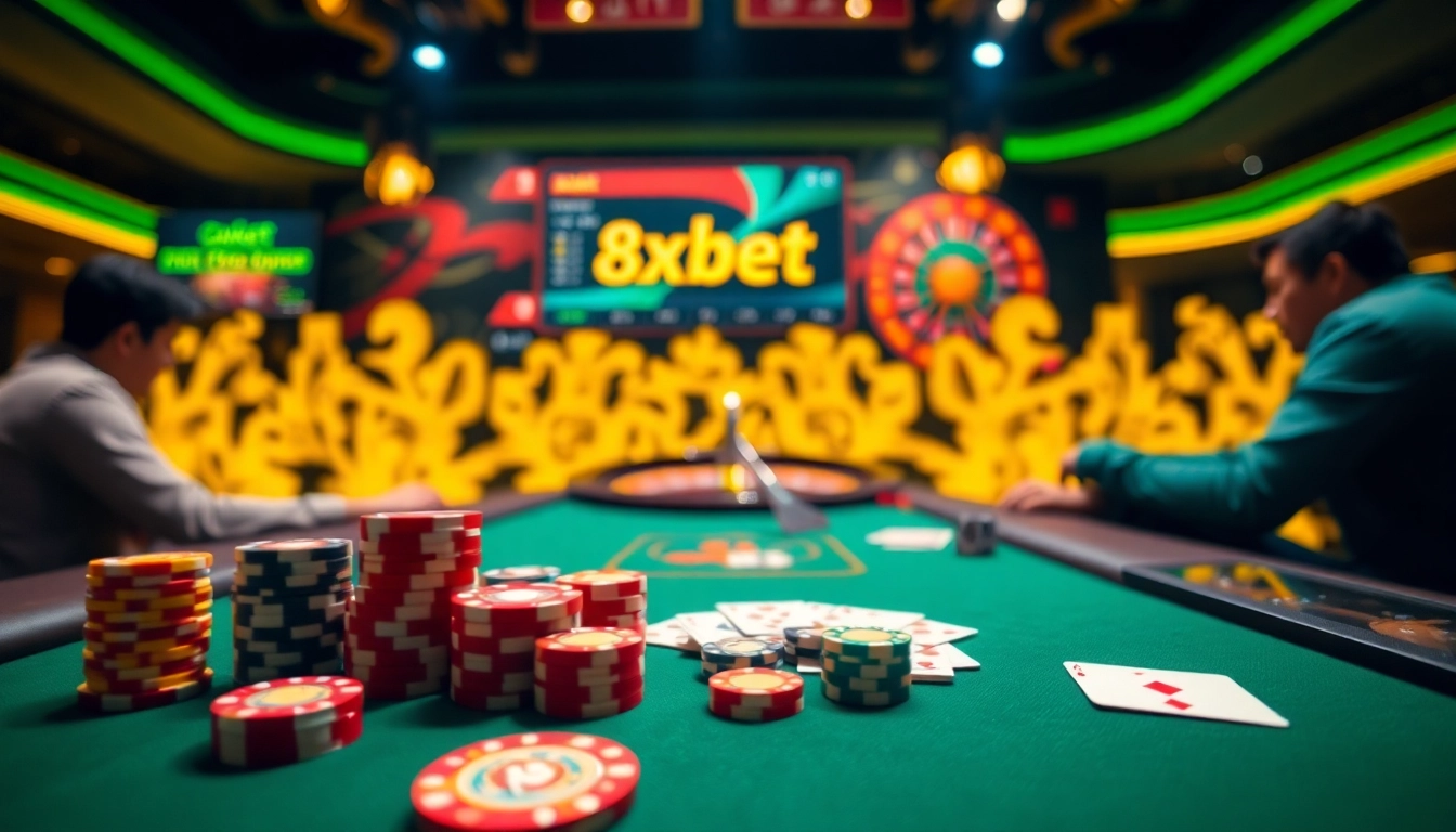 Experience the excitement of gambling with the 8xbet tải app at a lively casino table.