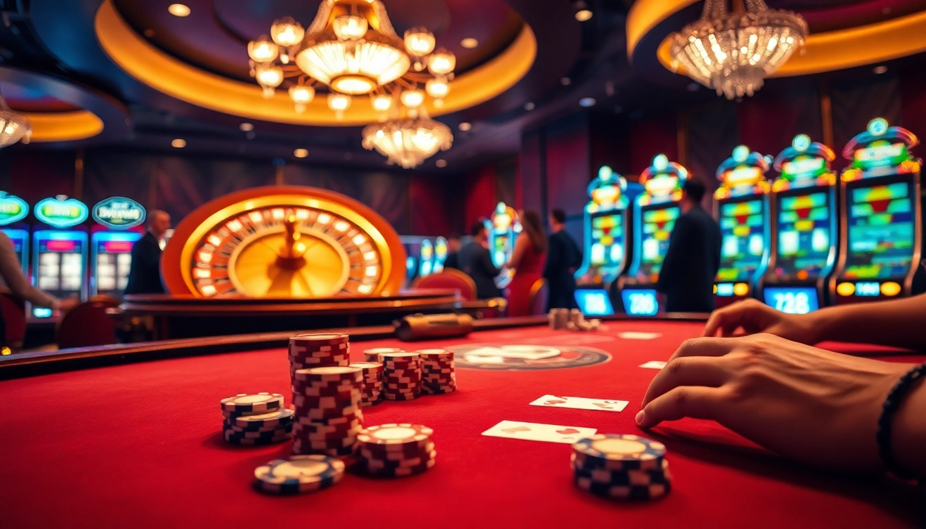 Experience the thrill of tg88 at an upscale casino with vibrant poker and roulette games.