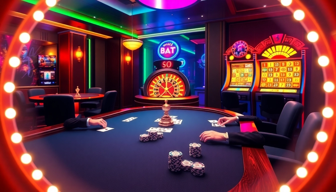 Experience the thrill of gambling at xx88.se.net with an exciting casino scene showcasing poker, roulette, and slot machines.