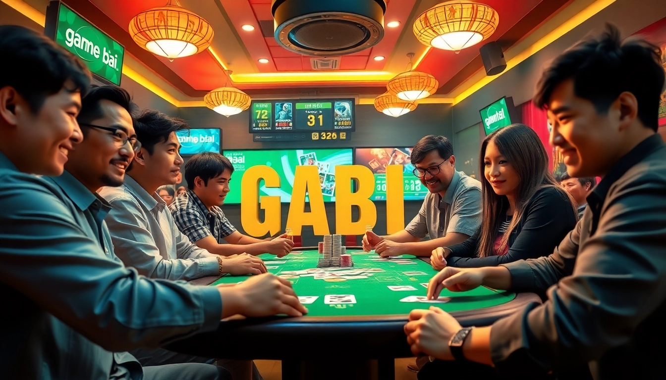 Engaging scene of players participating in game bài, showcasing vibrant card games.