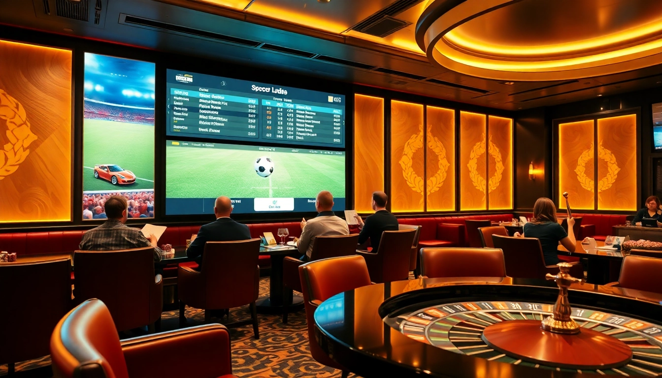 Check out tỷ lệ bóng đá hôm nay displayed on a stylish sports betting screen in a luxurious lounge.