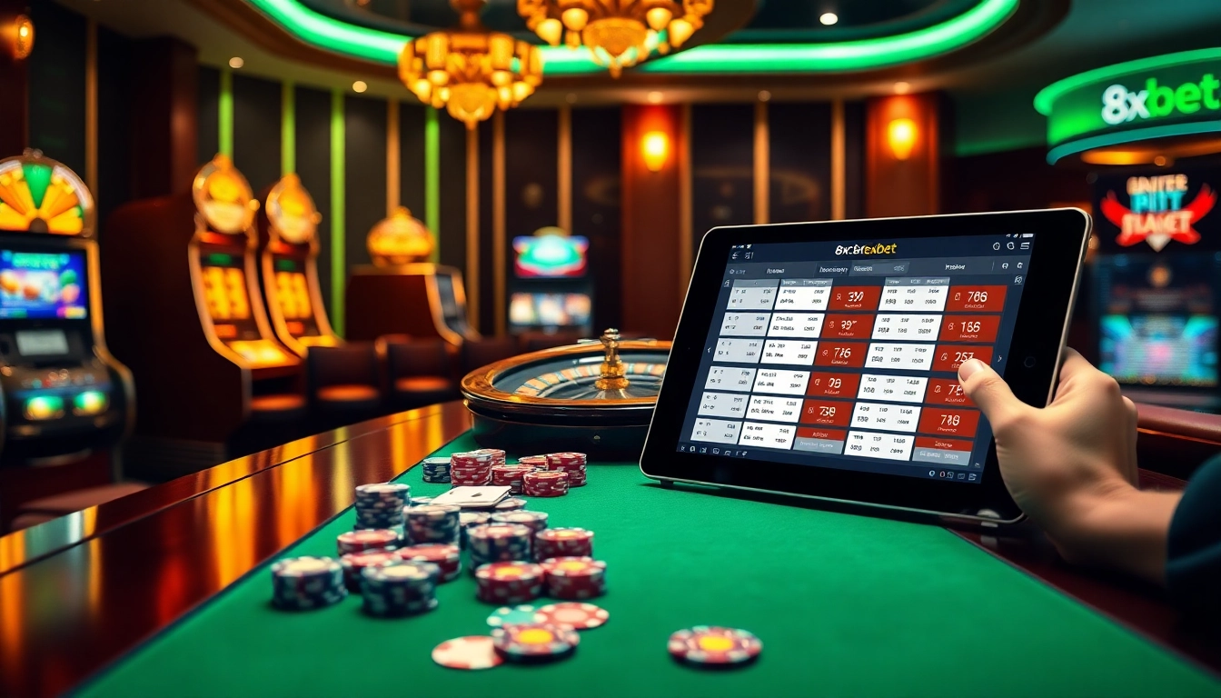 Experience the excitement of online gaming at 8xbet with thrilling casino elements and vibrant atmosphere.