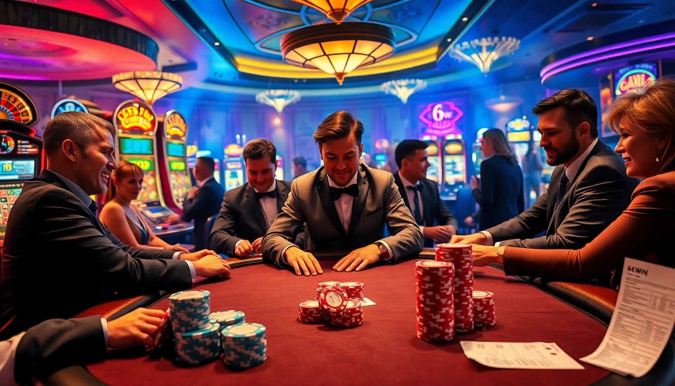 Experience the excitement of 6RWIN with professional poker action and vibrant casino ambiance.