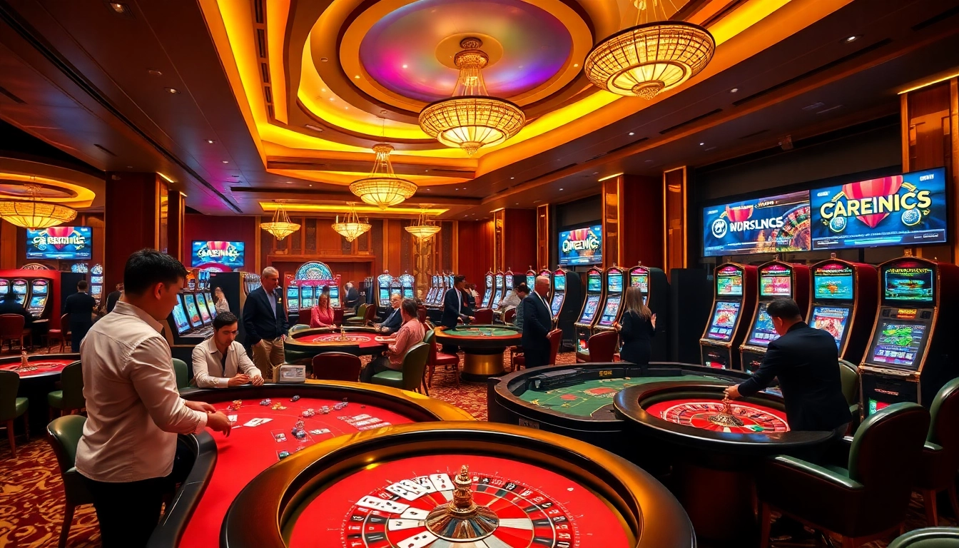 Experience high-stakes gaming at 789CLUB, showcasing lively tables, vibrant slots, and professional dealers.