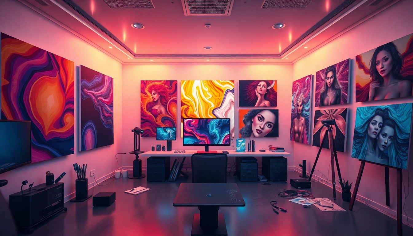 AI NSFW creative studio with digital art technology and vibrant imagery
