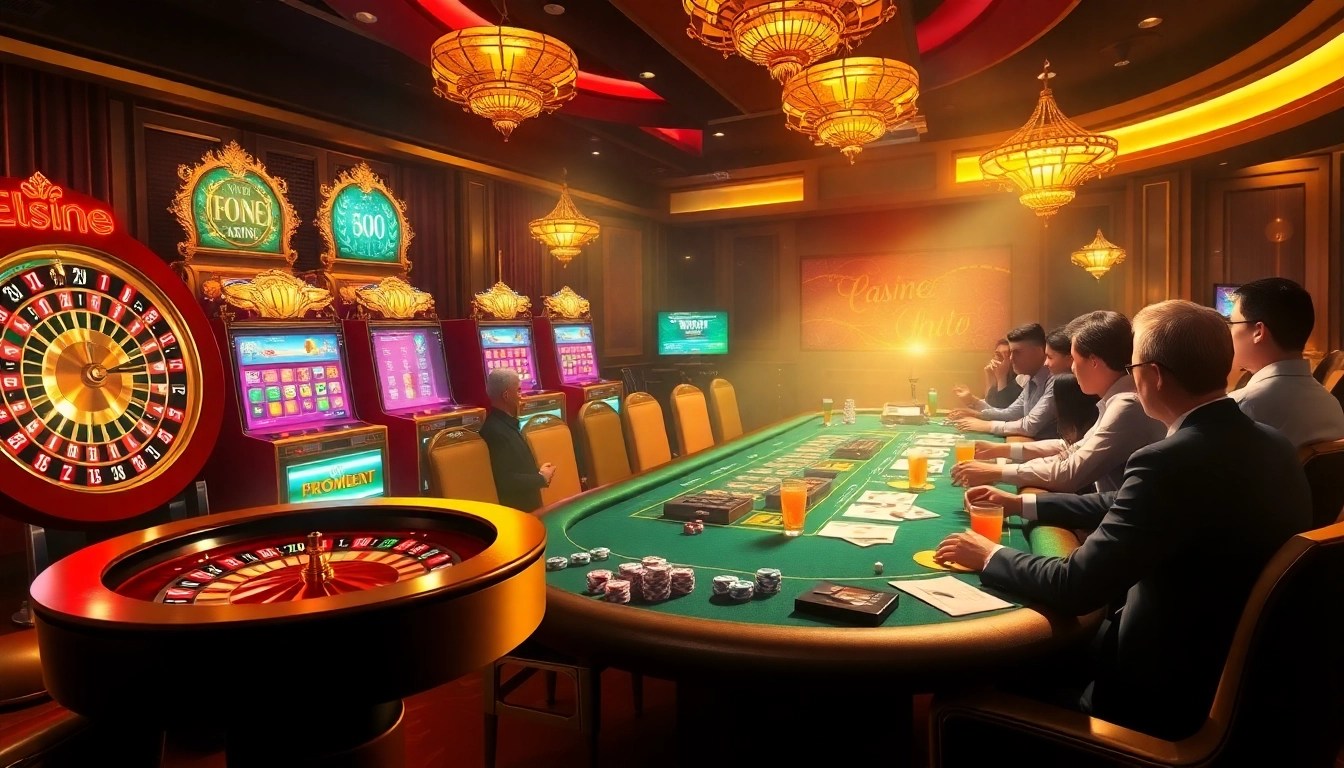 Experience the thrill of high-stakes gaming at Haywin casino with vibrant slot machines and poker tables.