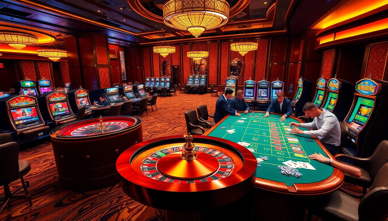 Engage with the thrill of 79king's upscale gambling experience featuring poker tables and roulette.