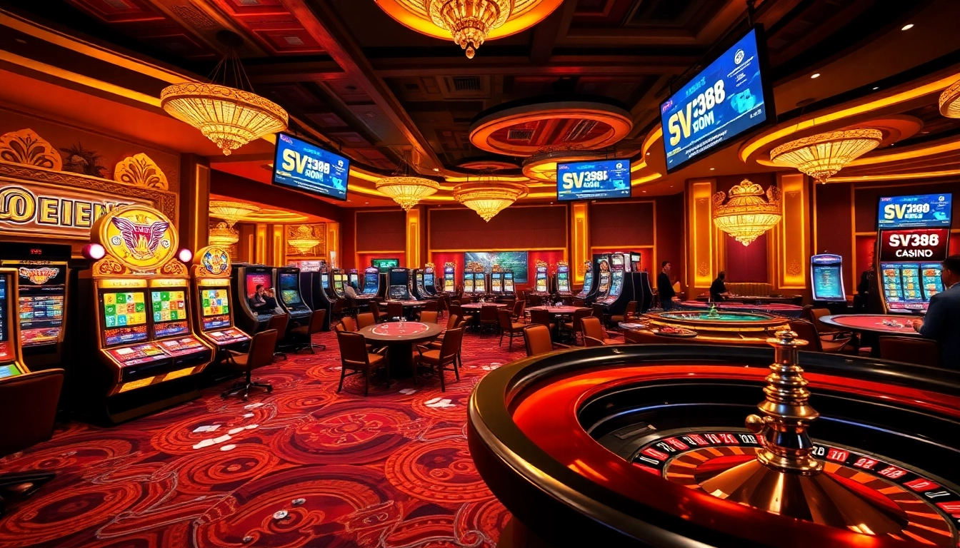 Engaging players at SV388 com online casino with vibrant tables and live betting screens.
