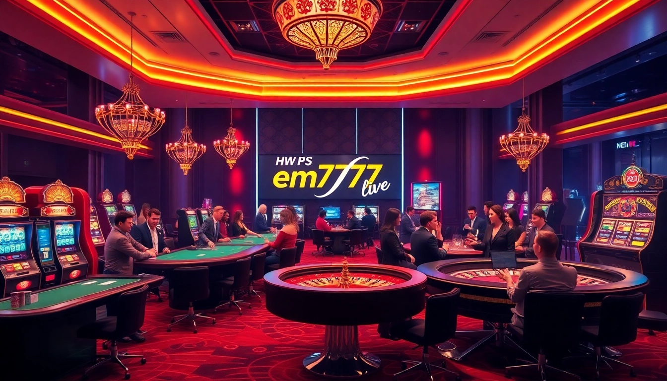 Experience the excitement of betting at https://em777.live/ with vibrant casino visuals.