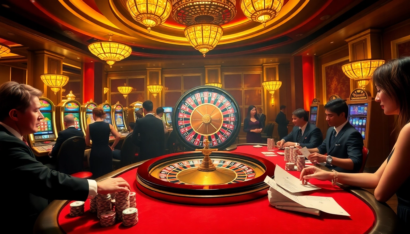 A thrilling gaming experience at https://uu8802.com/, showcasing a roulette wheel and excited gamblers placing bets.