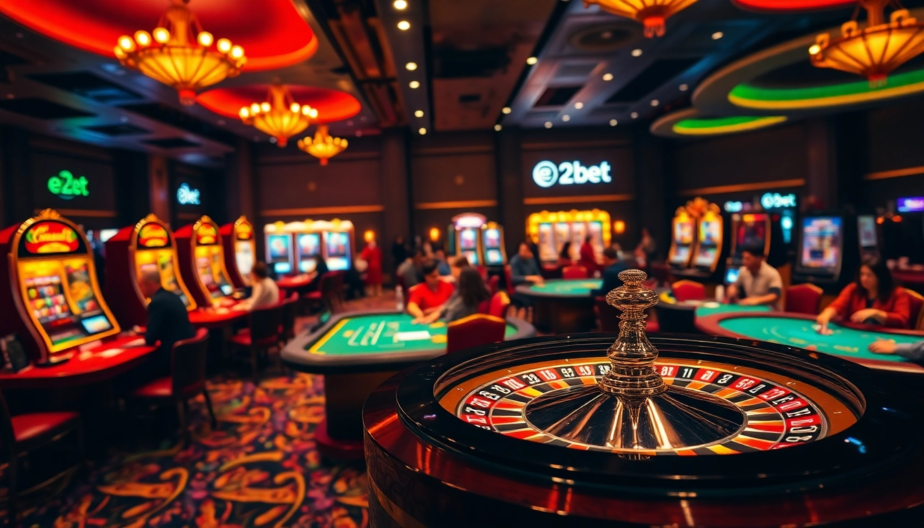 E2bet players enjoy a professional casino experience at luxurious gaming tables.