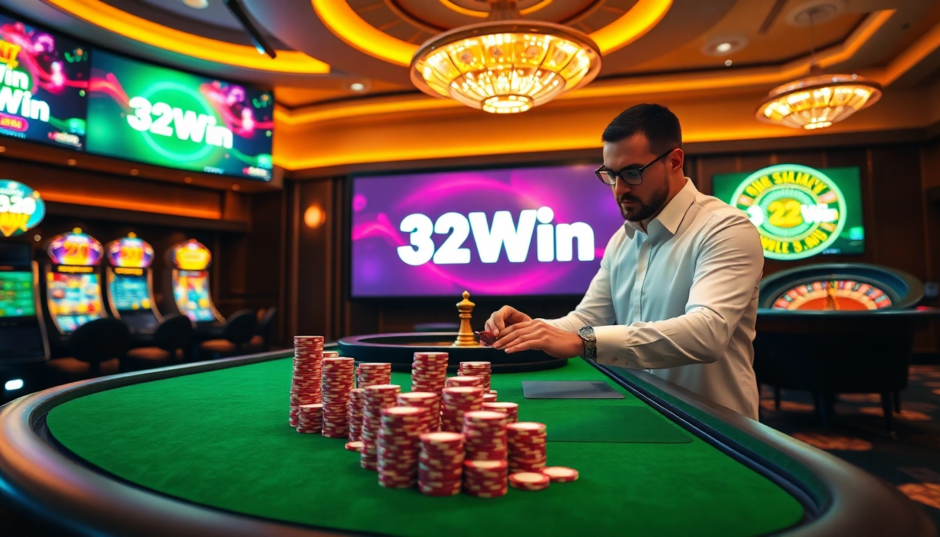 Experience thrilling gameplay at the vibrant 32Win casino, featuring exciting games and betting opportunities.