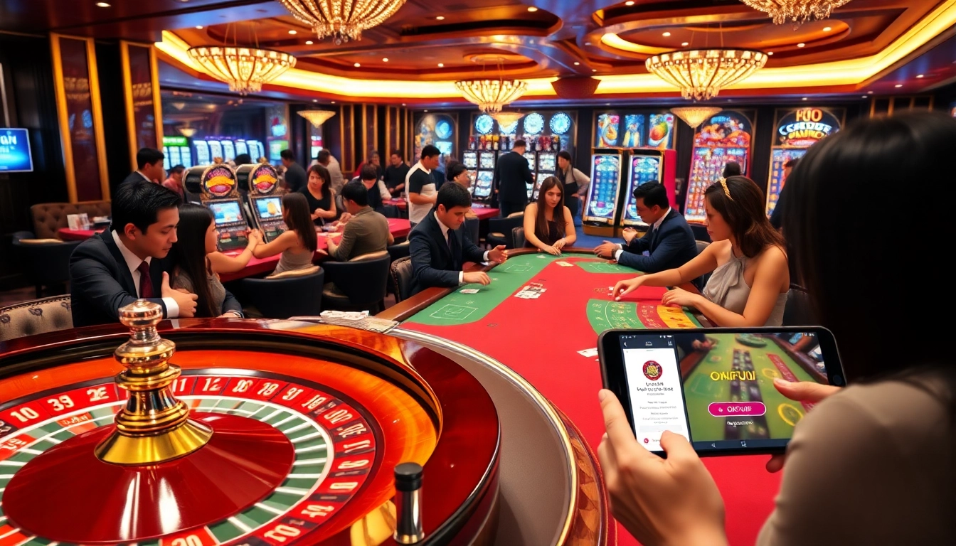 Players enjoy the exciting atmosphere as they engage in games while registering at OKFUN đăng ký platform.