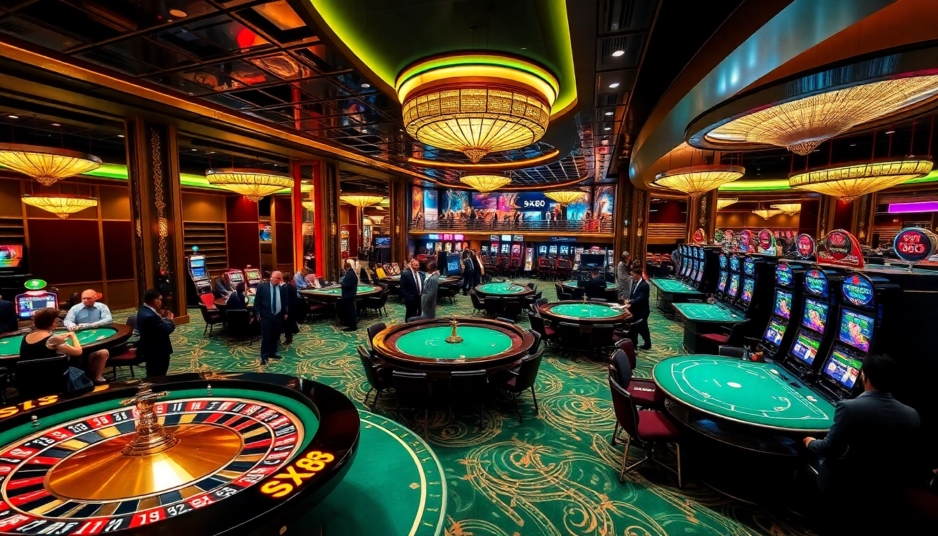 Experience the thrill at sx88 casino with vibrant gaming tables and luxurious atmosphere.