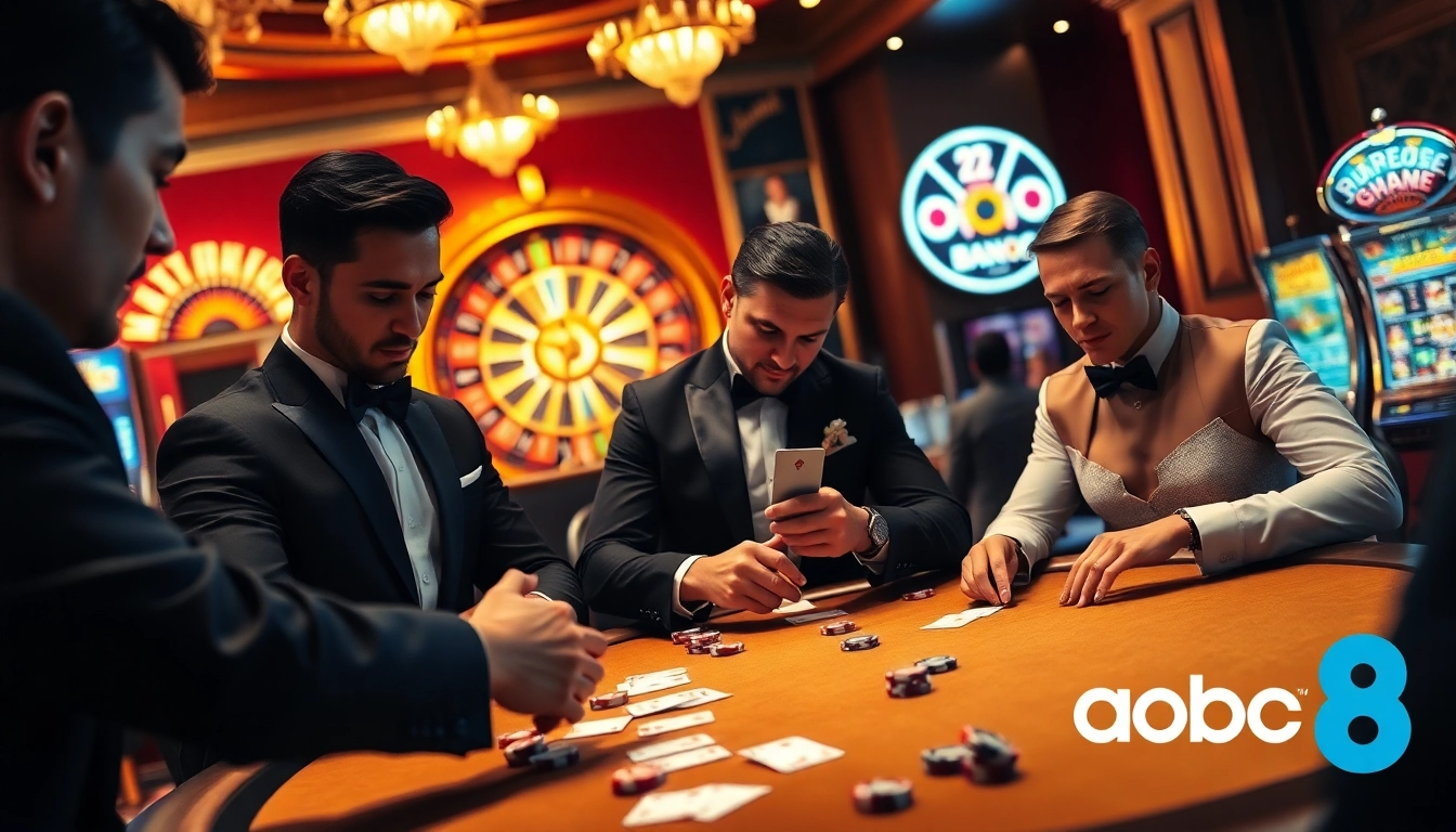 ABC8 table games bring high-stakes excitement with poker chips and a roulette wheel.
