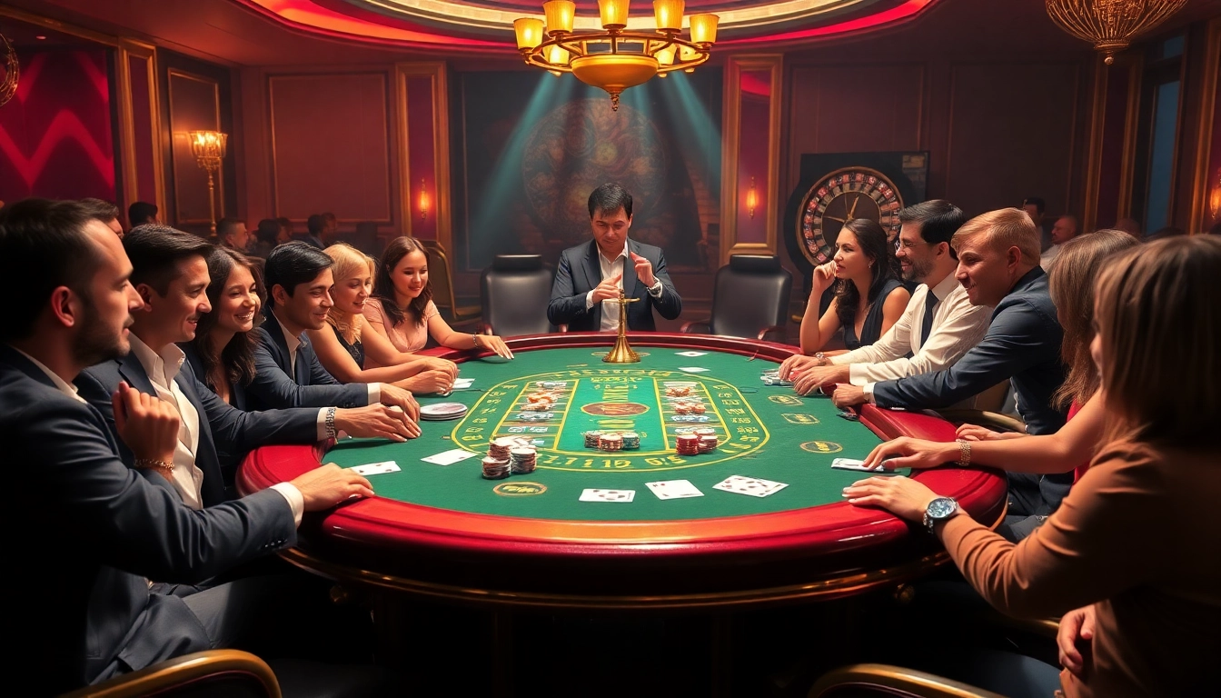 Experience the excitement of poker and gaming at https://s804.com/ with this vibrant casino scene.