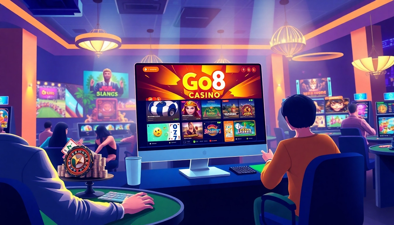 Engaging Go8 online gaming environment with diverse games and friendly dealer.