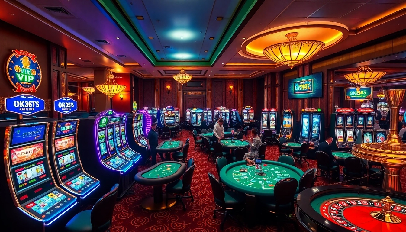 Experience the thrill of ok365 vip gaming with vibrant casino tables and premium slot machines.