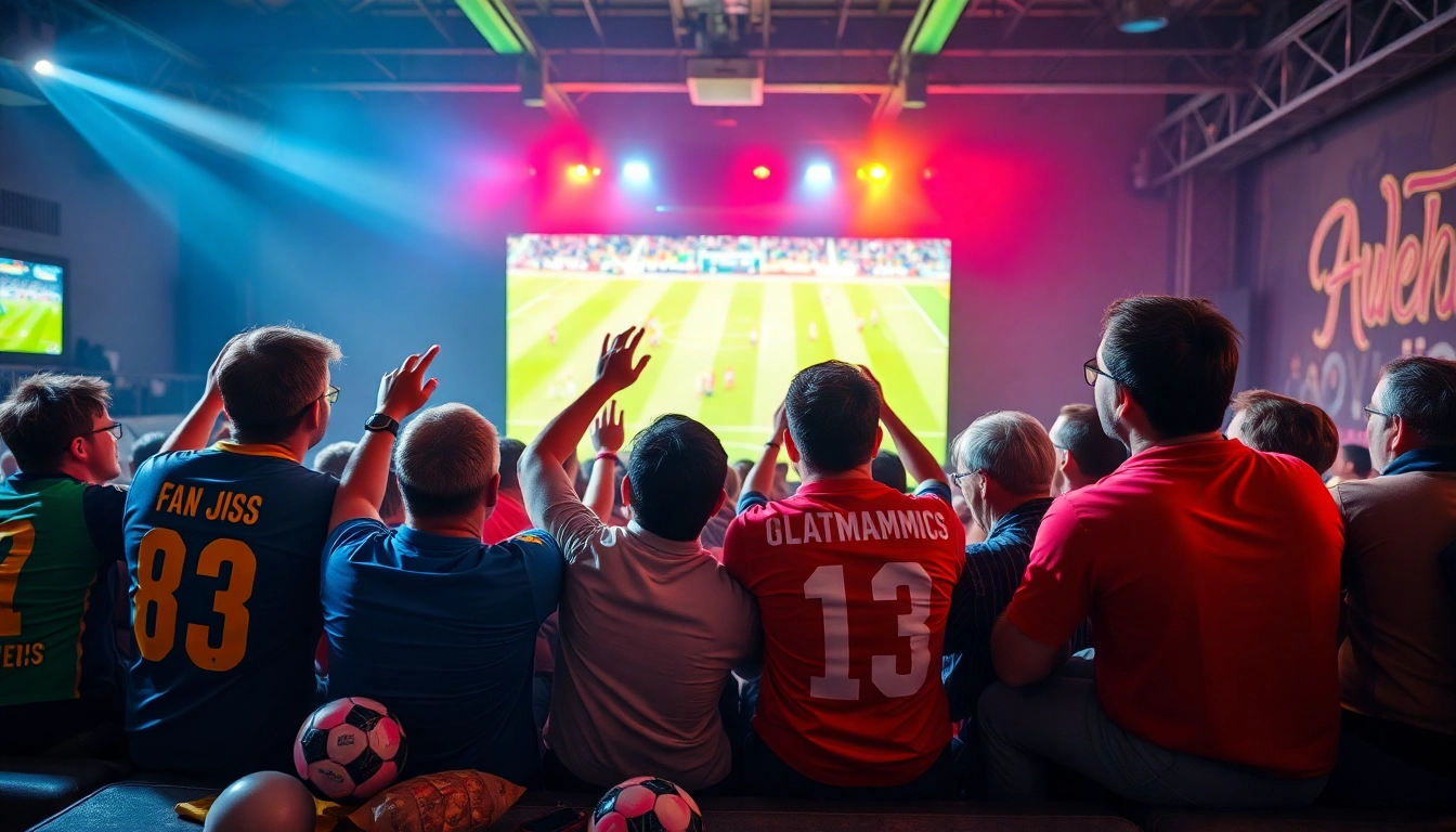 Football fans enjoying a live match experience on Vaoluoitv, highlighting excitement and engagement.