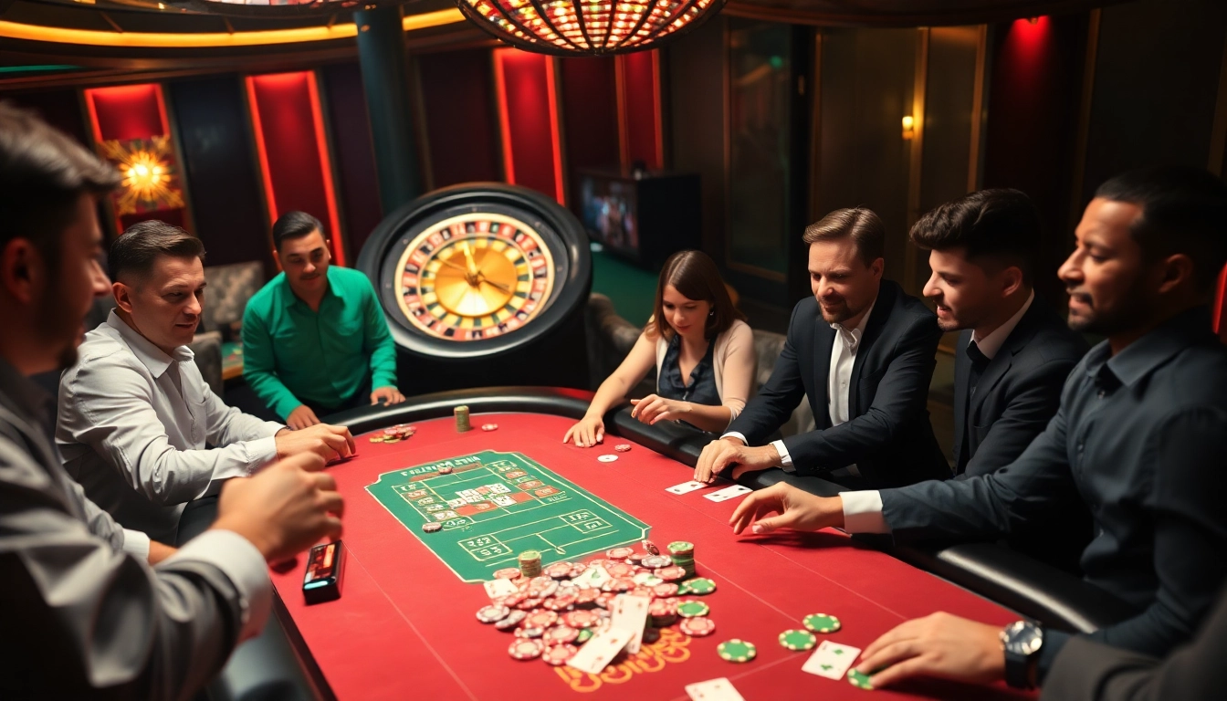 Players enjoying an exciting game at RIKBET’s luxurious poker table.