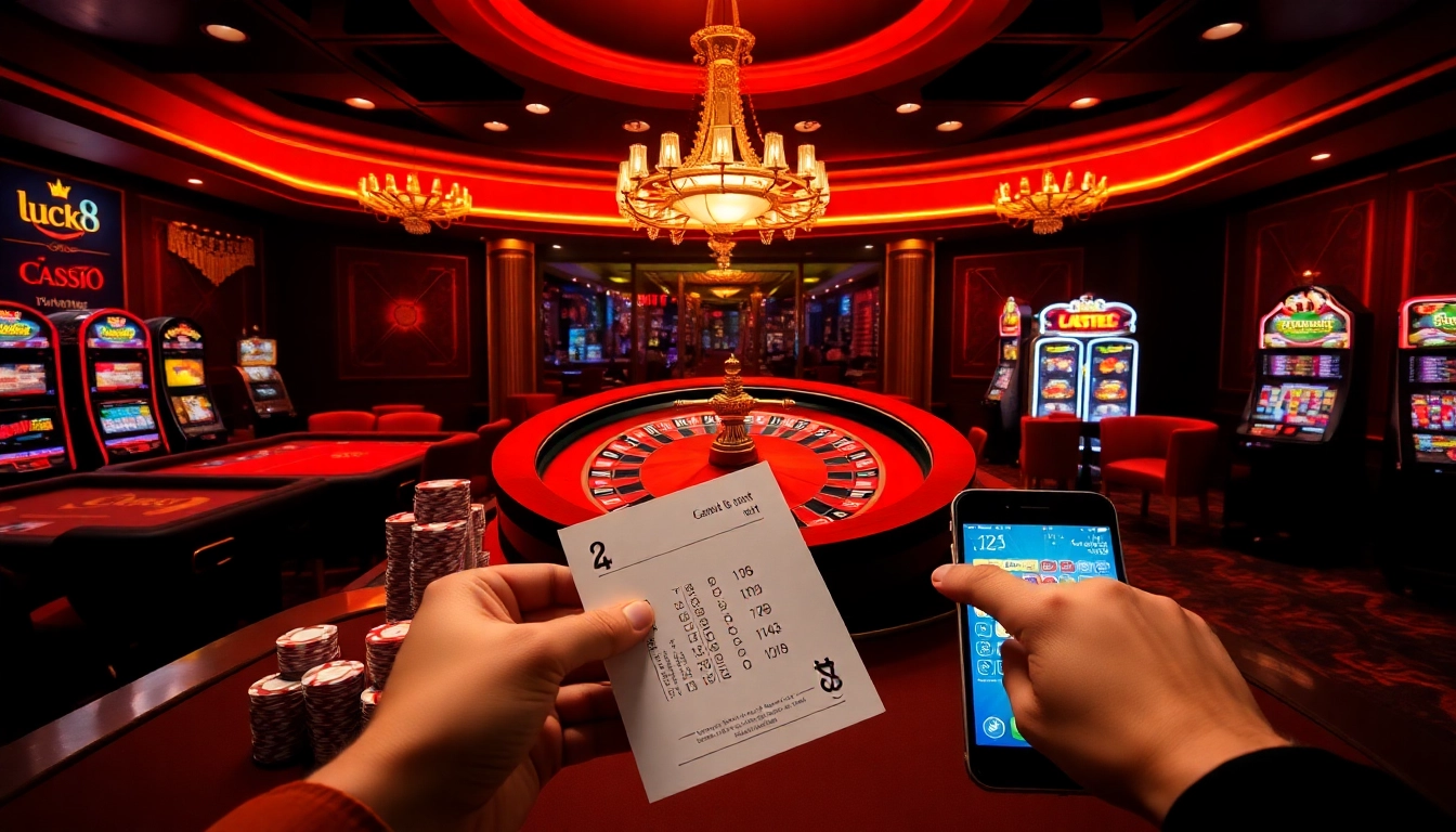 Experience the thrill of luck8 with exciting poker chips and a luxurious roulette wheel.