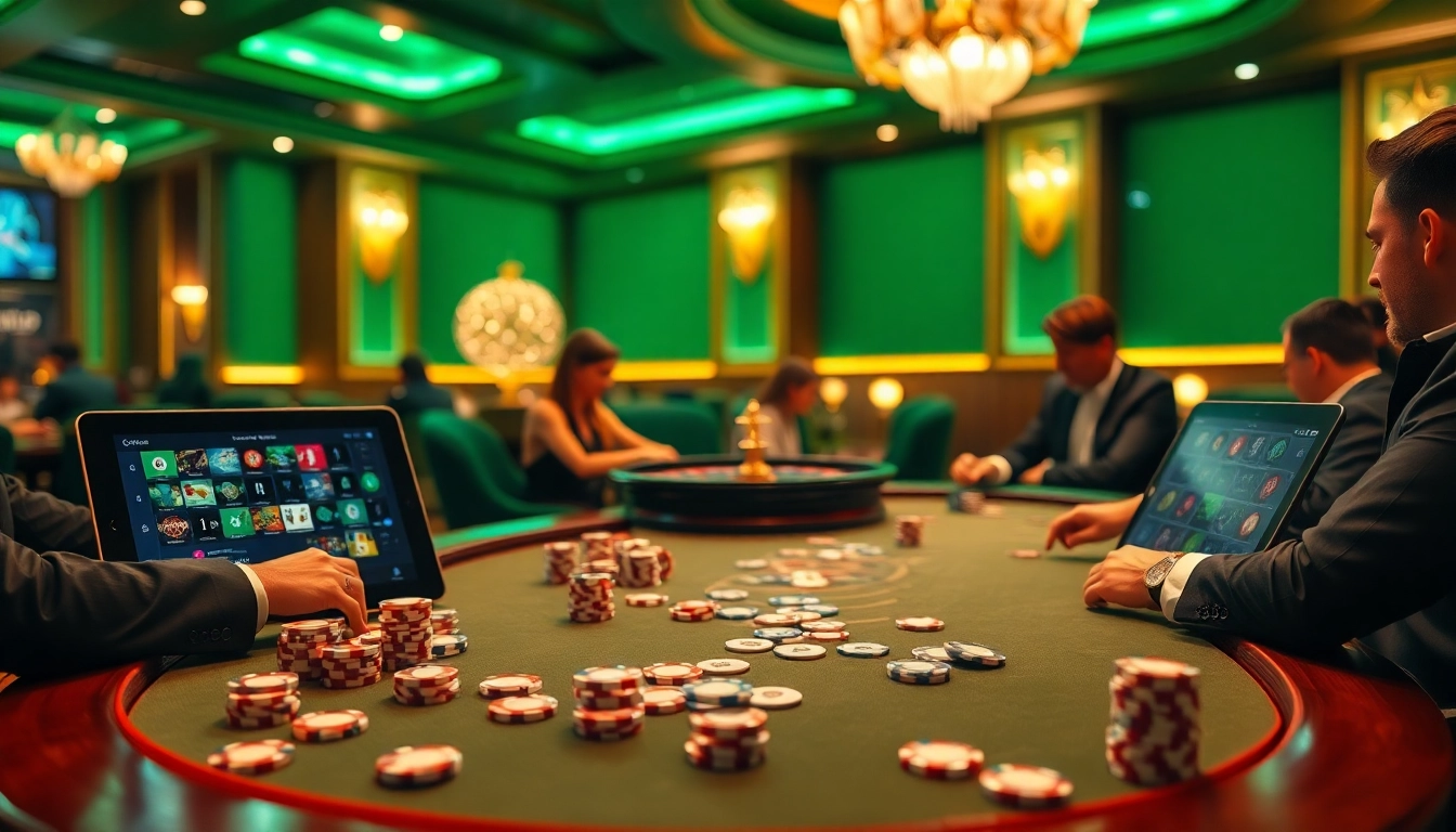 Engage with exciting poker action at rikvip while surrounded by luxurious casino elements.