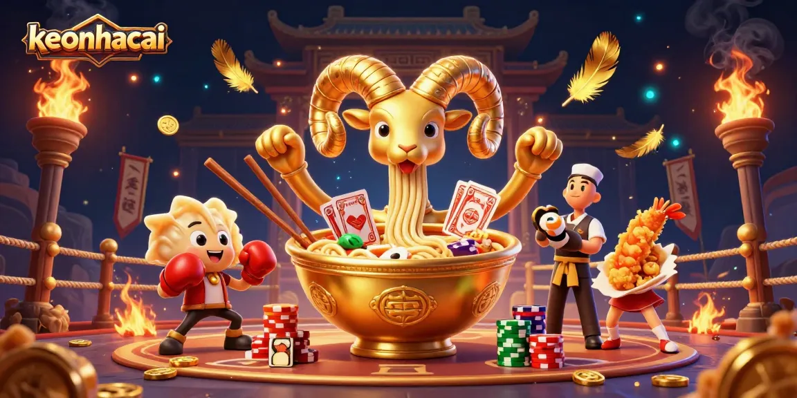 Engage in dynamic sports betting with keonhacai featuring vibrant cartoon characters and exciting casino elements.
