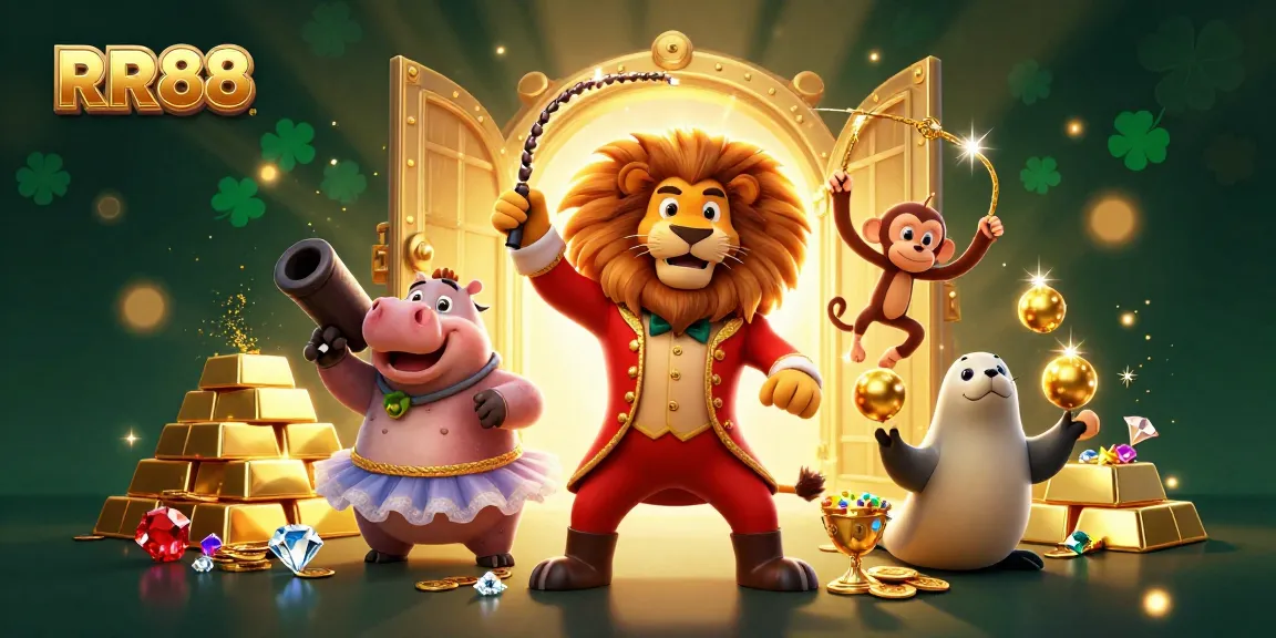 RR88 casino showcases thrilling games with a lively circus theme featuring unique characters and dynamic rewards.