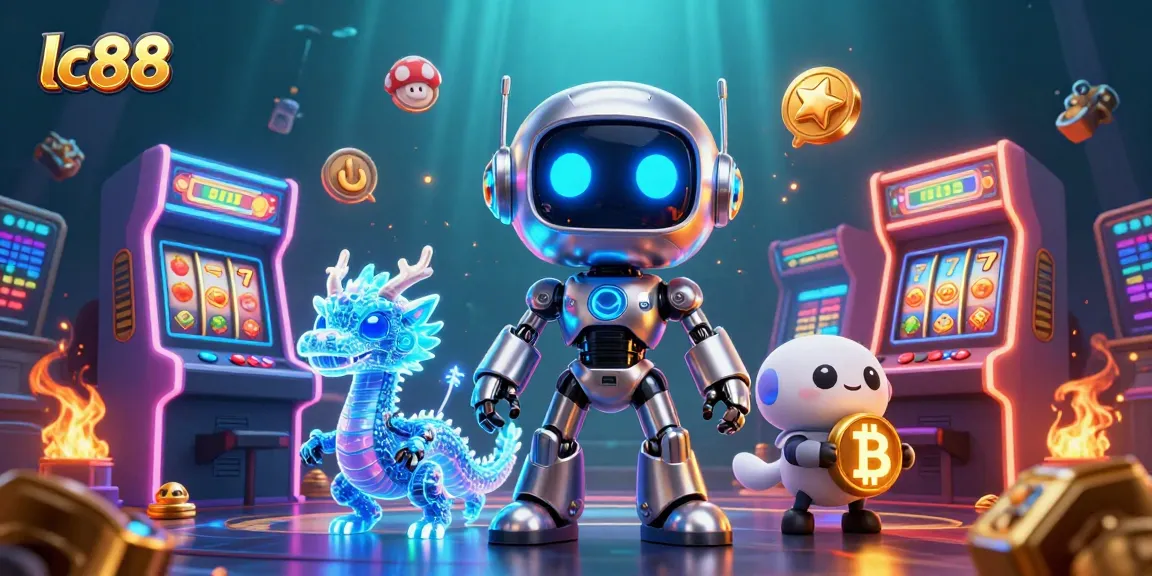 Engage with lc88 through a vibrant 3D illustration featuring fortune themes and gaming excitement.