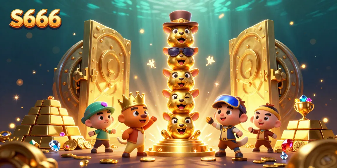 S666 showcases vibrant gaming excitement with a rich totem scene and treasure elements flowing in the casino universe.