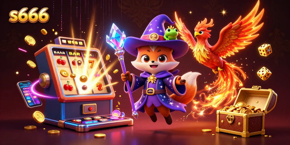 Experience thrilling wins at s666 with a vivid slot machine burst and colorful game lobby.