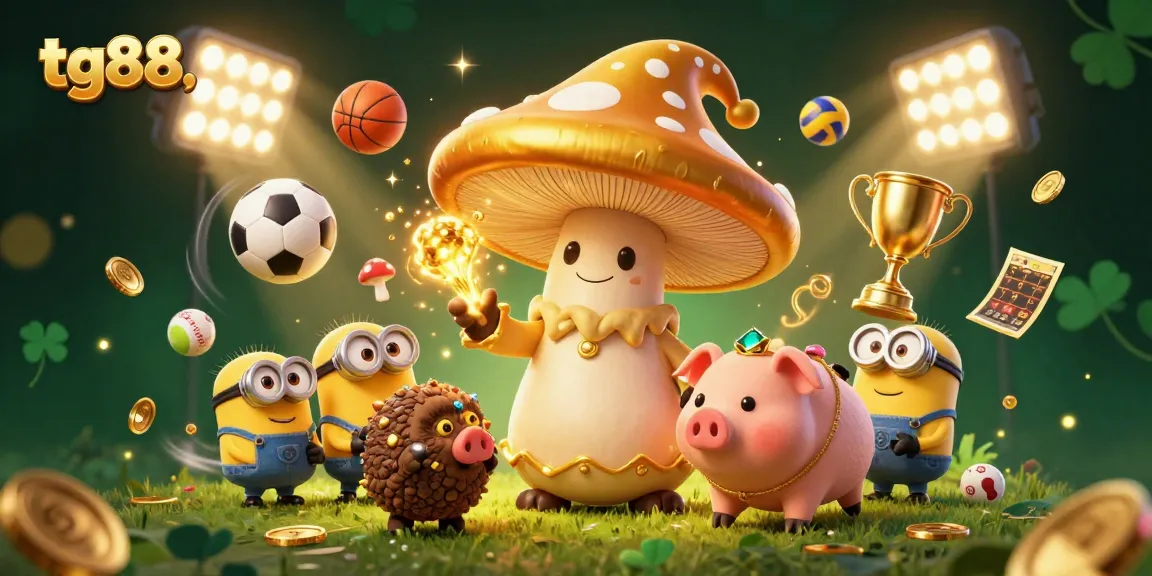 Experience tg88’s thrilling gaming adventure with a magical golden wizard, treasure-hunting pig, and sports action!