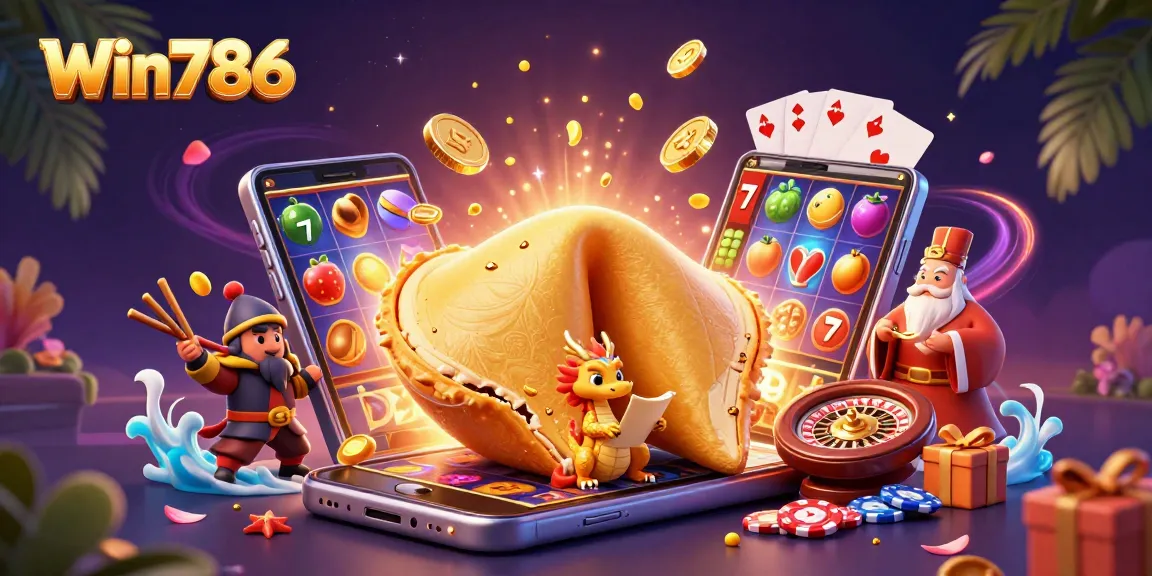 Win786's vibrant casino world brings luck with a wise dragon and golden rewards.