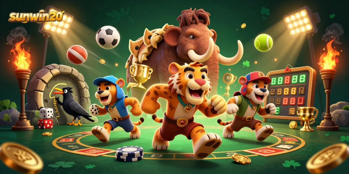 Place bets and play in style with sunwin20 at a dynamic prehistoric casino scene.