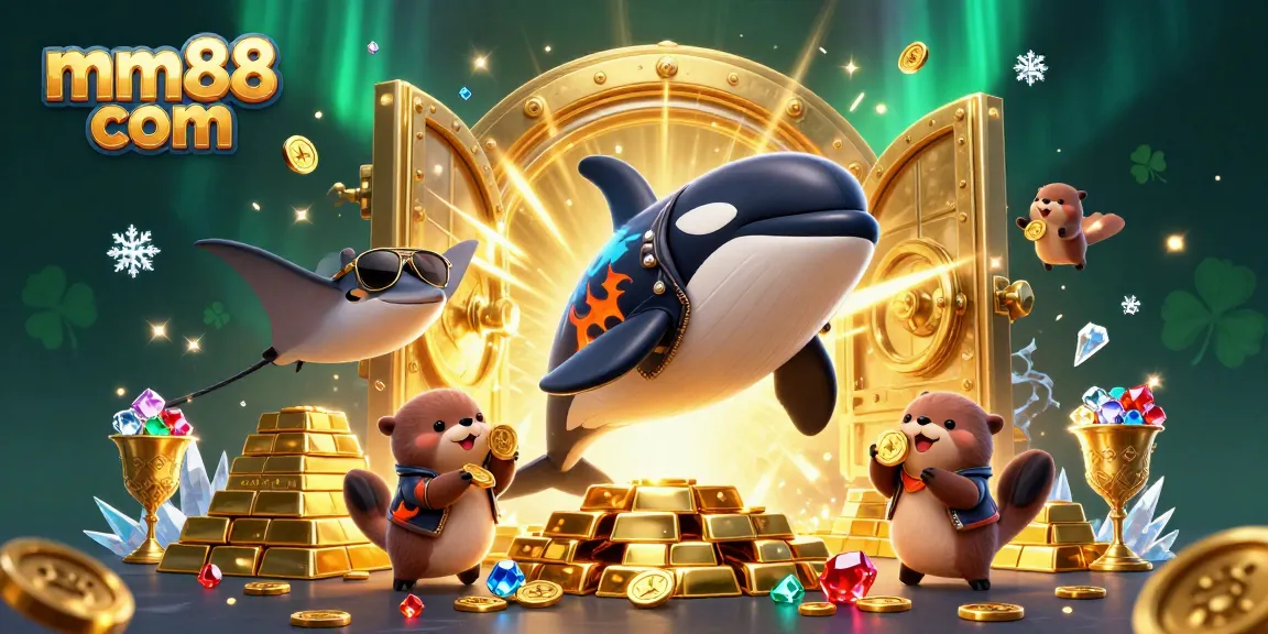 Experience excitement at mm88 com with orca, stingray, and sea otters surrounded by treasures.