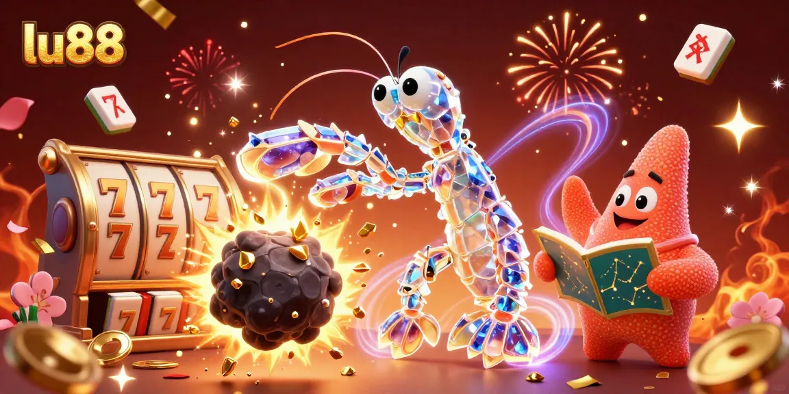 lu88 enhances the casino experience with lively slot games and golden rewards in an entertaining illustration.