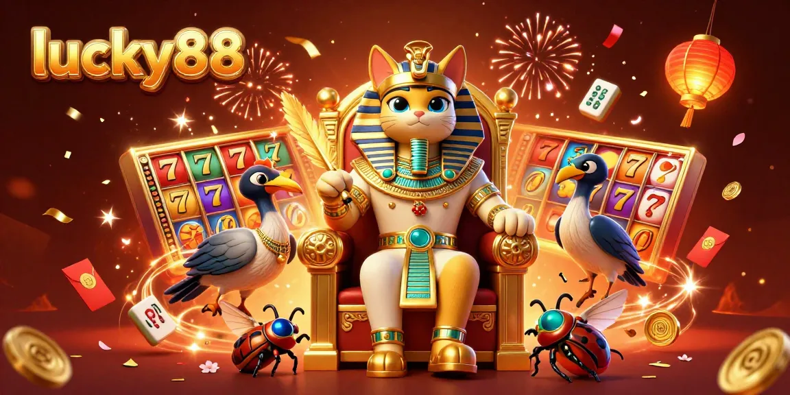 Experience thrilling slot action with lucky88 in an ultra-detailed 3D casino scene.